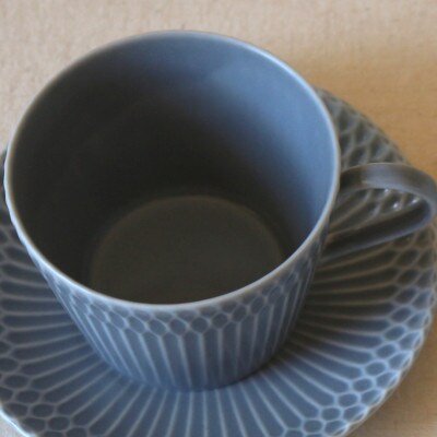 【2枚SET】美濃焼 さざなみ 8.5カフェカップ ブルーグレー 200cc