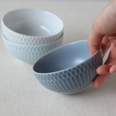 【4枚SET】美濃焼 さざなみ 10小鉢 白 9.7×4.4cm 200cc ボウル
