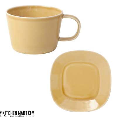 美濃焼 プレーリー  マスタード 【2客SET カップS&プレートSセット 200cc】 小田陶器