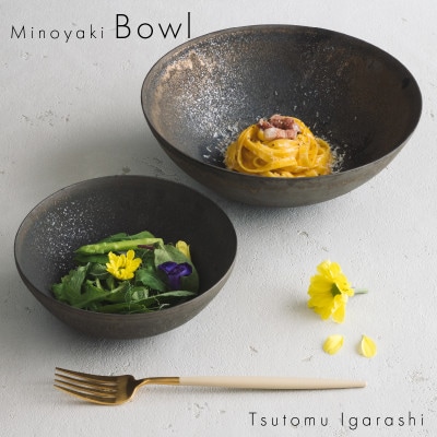 【2サイズSET】五十嵐務 鉢 ブロンズ釉 美濃焼 陶芸作品