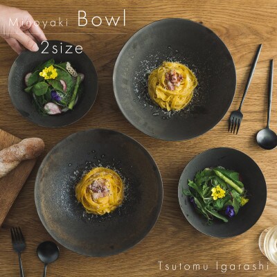 【2サイズSET】五十嵐務 鉢 ブロンズ釉 美濃焼 陶芸作品