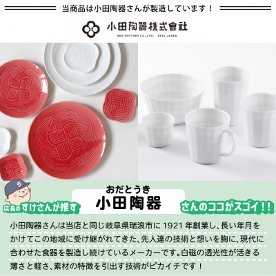 美濃焼 さざなみ【8形状×各1枚SET】青白 小田陶器