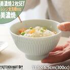 【2枚SET】美濃焼 さざなみ 茶碗 青白 300cc