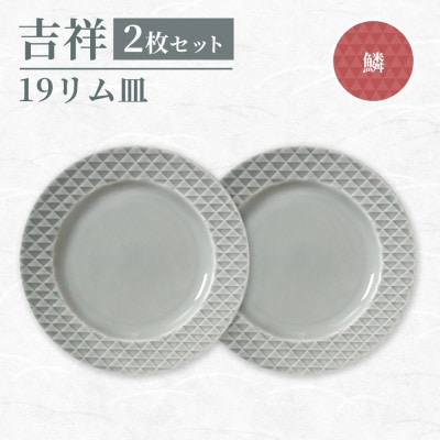 【美濃焼】吉祥 19リム皿 鱗 2枚セット 瑞浪市 / JS企画 小田陶器