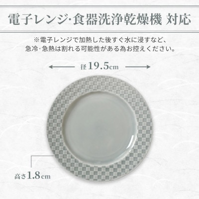 【美濃焼】吉祥 19リム皿 市松 2枚セット 瑞浪市 / JS企画 小田陶器