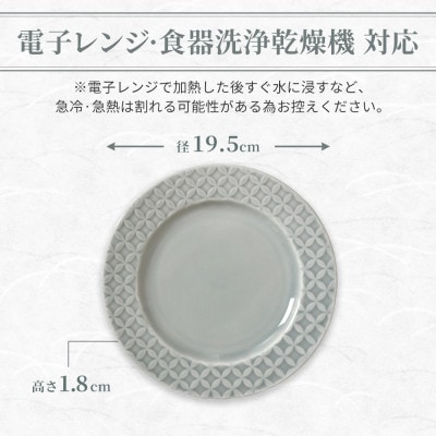 【美濃焼】吉祥 19リム皿 七宝 2枚セット 瑞浪市 JS企画 小田陶器