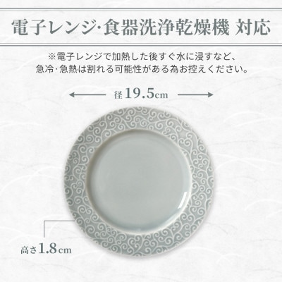 【美濃焼】吉祥 19リム皿 唐草 2枚セット 瑞浪市 JS企画 小田陶器