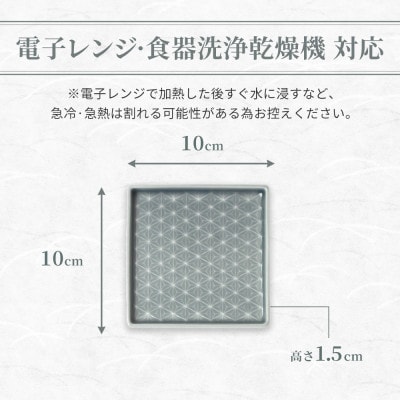 【美濃焼】吉祥 10角皿 麻の葉×青海波 各1 計2枚セット 瑞浪市 JS企画 小田陶器