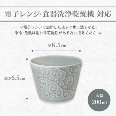 【美濃焼】 吉祥 8.5猪口カップ 唐草 瑞浪市 JS企画 小田陶器