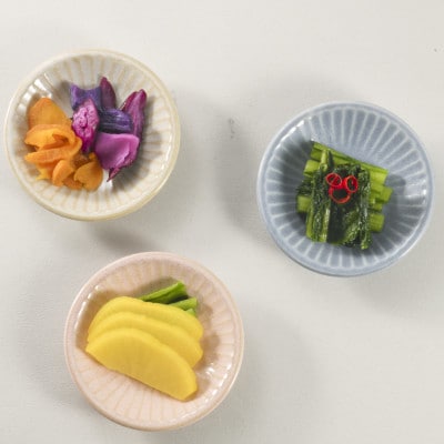 【美濃焼/みずなみ焼】しのぎプレートS・小皿3枚セット　ブルーグレー