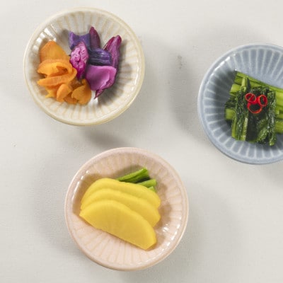 【美濃焼/みずなみ焼】しのぎプレートS・小皿3枚セット　窯変ホワイト