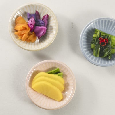 【美濃焼/みずなみ焼】しのぎプレートS・小皿3枚セット　おふけイエロー