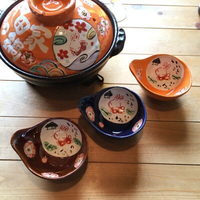 名前が入るわが家の土鍋8号/3～4名用ガス&IH対応【HAPPYわんこ柄/桃色】美濃焼/WG808W