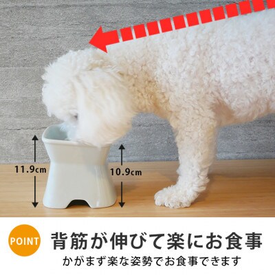 美濃焼　陶器製ペット用フードボウル【高台傾斜カラーフードボウル/トルコブルー】【pet166】