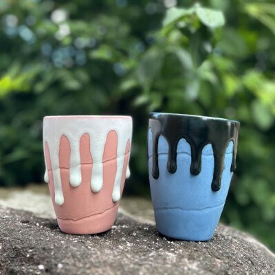 nozan ひとしずく カップ (Pink/Blue)各色200ml×1　計2個