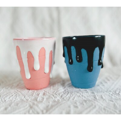 nozan ひとしずく カップ (Pink/Blue)各色200ml×1　計2個