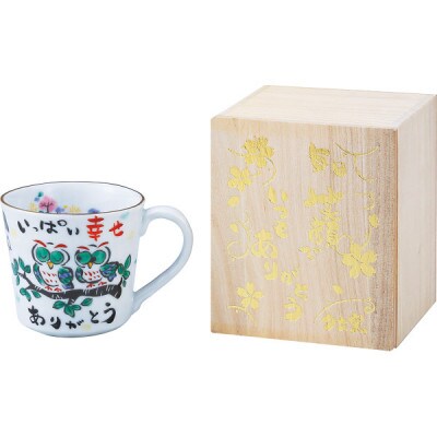 夕立窯　感謝　マグカップ　(ふくろう)