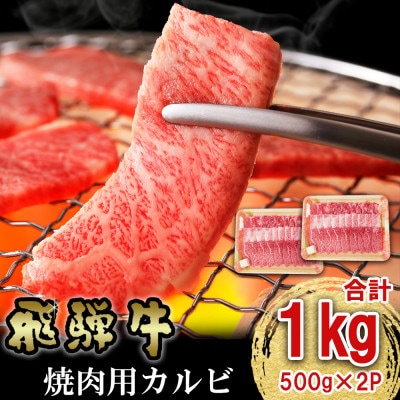 飛騨牛 焼肉用カルビ 1kg(500g×2)