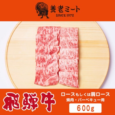 飛騨牛ロースまたは肩ロース600g (焼肉・BBQ用)