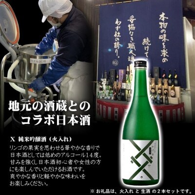 リンクスオリジナル日本酒「X(かける)」2本セット(火入れ1本・生酒1本)・M112