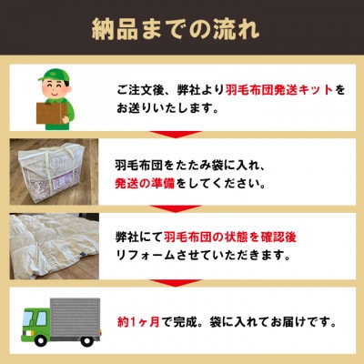 羽毛布団をふっくらふかふかに♪「羽毛布団リフォーム」DL→SLコース・T082-94
