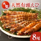 大型天然有頭えび8尾・K301