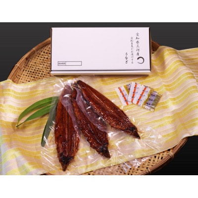 三河産うなぎ特大サイズ蒲焼×3尾(530g～550g)・A087-25