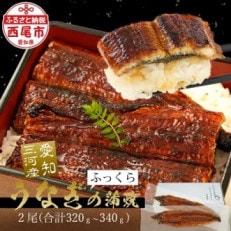 三河産うなぎ「蒲焼き冷凍2尾(320～340g)」・A136-15