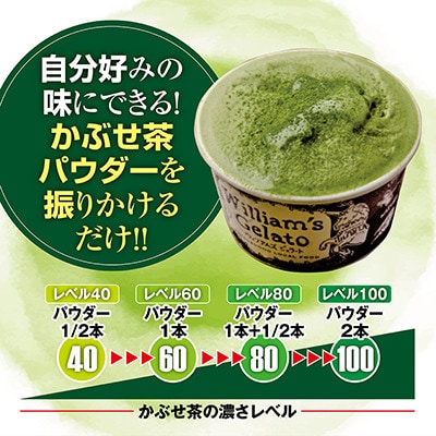 素材にこだわったかぶせ茶ジェラート10個、かぶせ茶パウダー付き・N054-17
