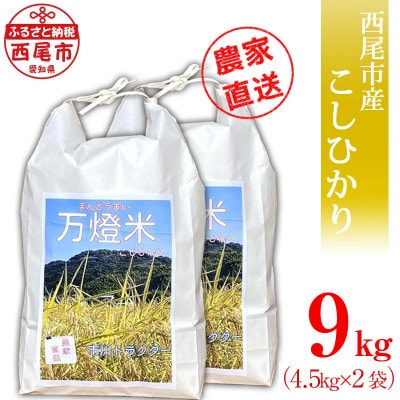 【令和7年産】<万燈米>【こしひかり 4.5kg×2袋 】・I027-25