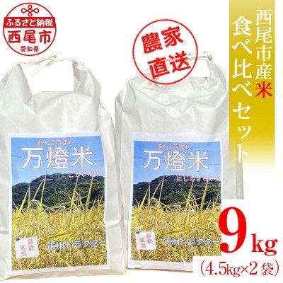 【令和7年産】<万燈米>【あいちのかおり 4.5kg×2袋】・I028-25