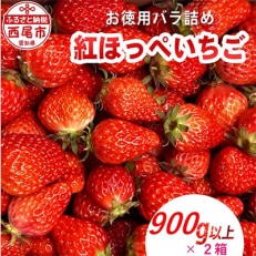 Lサイズいちご(章姫) 360g以上(7～9粒、1粒40g以上)・O038-11