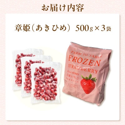 至福の凍果　章姫(あきひめ)500g×3袋・D037 【生産地】愛知県西尾市産