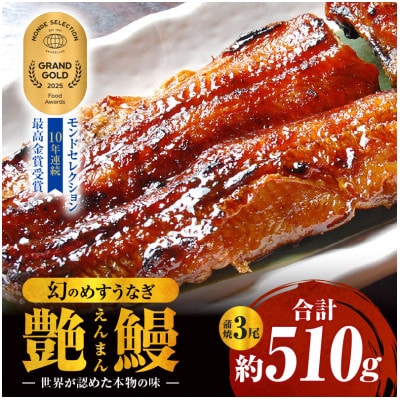 三河一色産　幻のめすうなぎ艶鰻　蒲焼3尾・T117