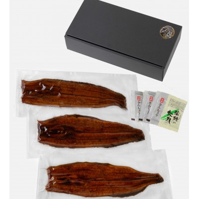 三河一色産うなぎ蒲焼 3尾(約480g)化粧箱入・O062