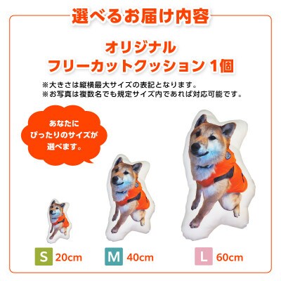 オリジナルフリーカットクッション両面プリントMサイズ(最大40cm)・F044