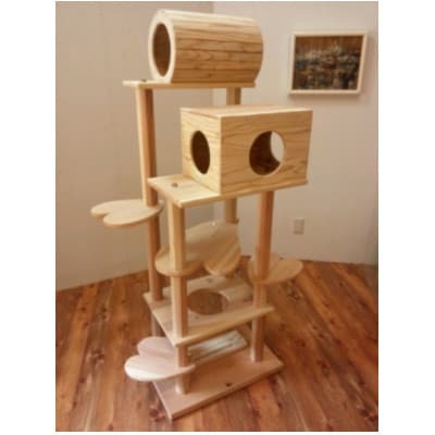 木のキャットタワー「猫まみれツリーハウス」[57711048]