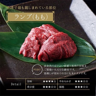 国産 馬刺し ランプ(もも) 約200g  3人前 大久保商店 (自家製にんにく辛子味噌付き) 冷凍
