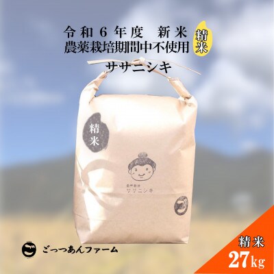 令和6年度産 【どすこい米】 ササニシキ 精米 27kg
