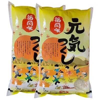 【令和4年産】福岡県産ブランド米「元気つくし」無洗米10kg(5kg×2袋)(大任町)