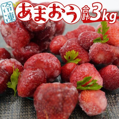 あかい・まるい・おおきい・うまい「博多あまおう」の冷凍あまおう　合計3kg(大任町)