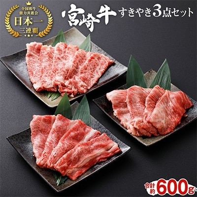 宮崎牛すきやき3点セット(600g)