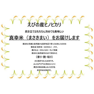 【毎月定期便】宮崎県えびの市産ヒノヒカリ 真幸米 5kg全6回