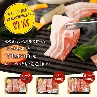 2022年8月発送開始『定期便』えびの市発(彩)いもこ豚鉄板焼セット(1.4kg) 全3回