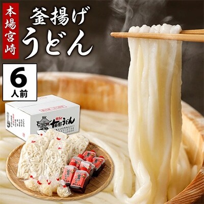 【本場宮崎!】手打ち足踏み釜揚げうどん　6食セット