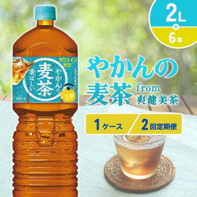 【毎月定期便】やかんの麦茶 from 爽健美茶 PET 2L×6本(1ケース)(えびの市)全2回