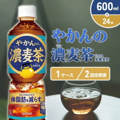 【毎月定期便】やかんの濃麦茶 from 爽健美茶PET 600ml×24本1ケース(えびの市)全2回