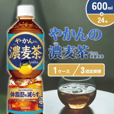 【毎月定期便】やかんの濃麦茶 from 爽健美茶PET 600ml×24本1ケース(えびの市)全3回