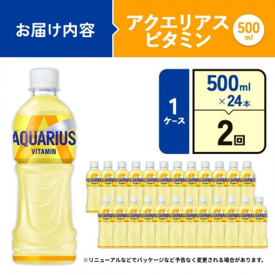 【毎月定期便】アクエリアス ビタミン PET 500ml×24本 1ケース(えびの市)全2回