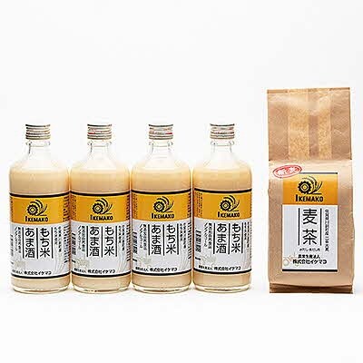 もち米甘酒と自社栽培原料の麦茶